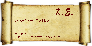 Keszler Erika névjegykártya